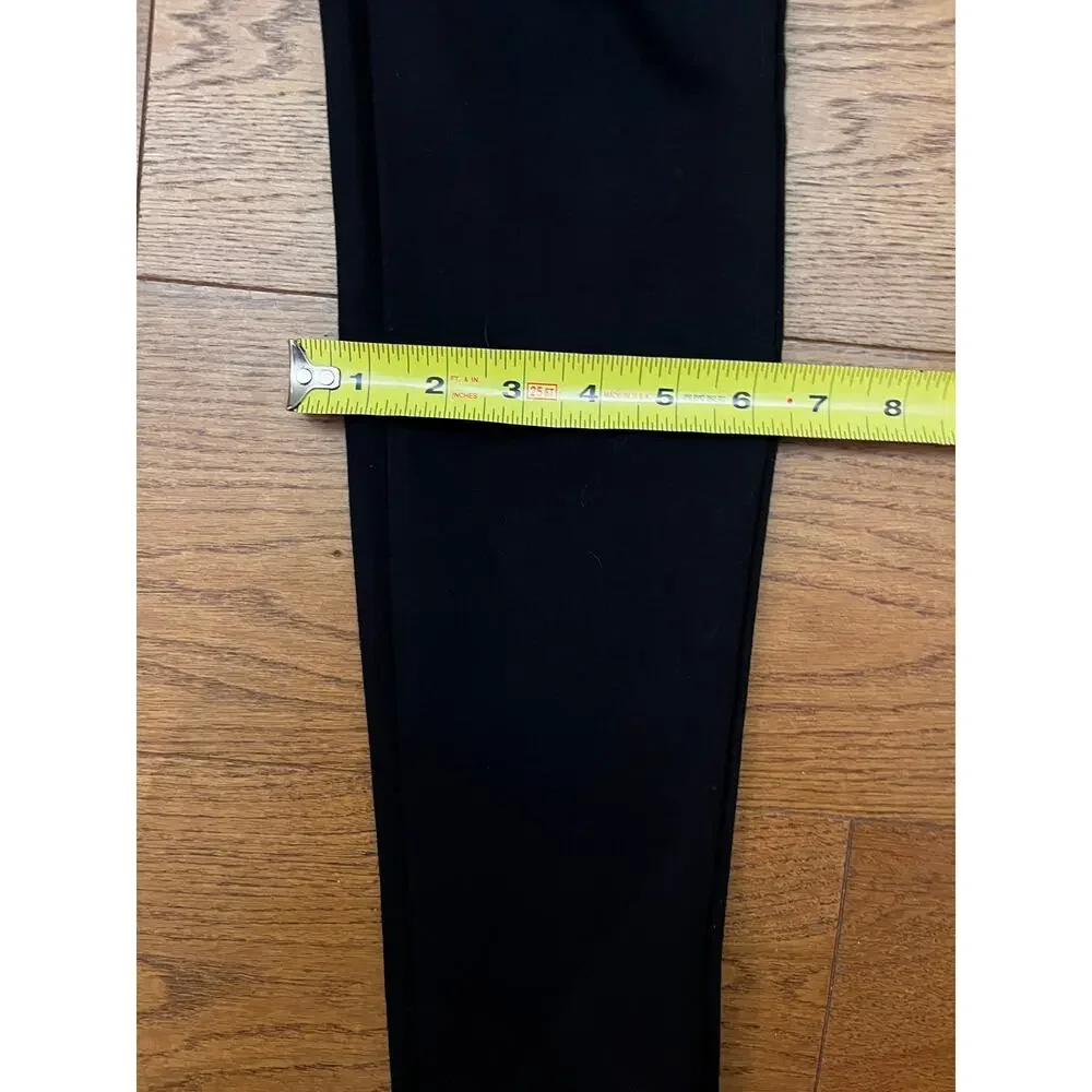 Shinestar Black Shaper Mid Rise Skinny Leg Pants‎ Leather Trim Pocketless Medium